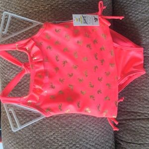 Real Love Unicorn pink and gold swim suit